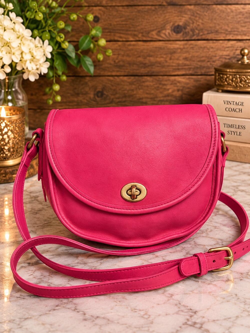 Vintage Coach Watson bag Bubblegum Hot Pink 9981